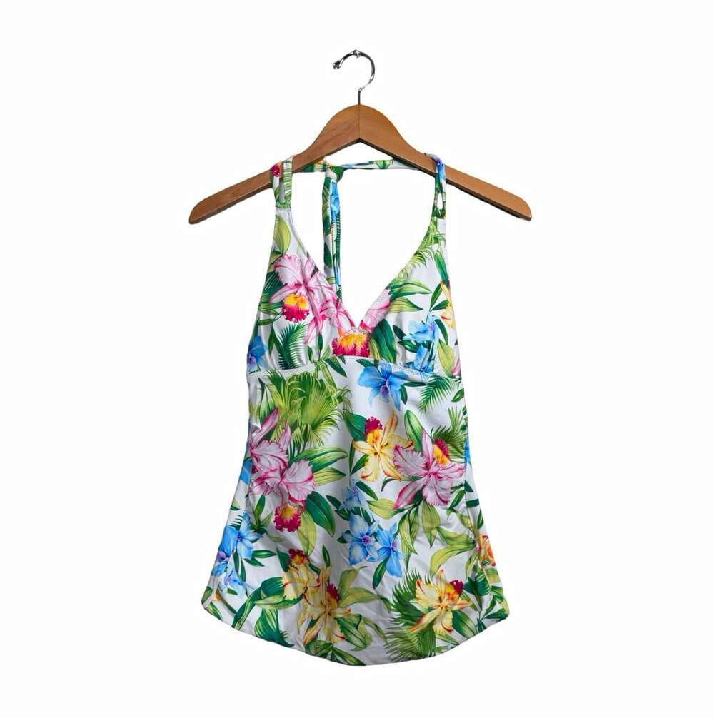 Tommy Bahama Tropical Floral Halter Tankini Top Lined Stretch NWT Size M